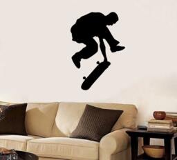 Wall Decals Sportsman Skateboarder Cyclist Cycling Jumping Home Vinyl Decal Sticker Kids Nursery Baby Room Decor V488 - thumbnail 1