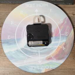 20cm Printed Glass High & Low Tide Time Wall Clock Showing Hours To The Tides - thumbnail 3