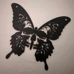 3D Printed Skull Butterfly Wall Art Spooky Halloween Decor