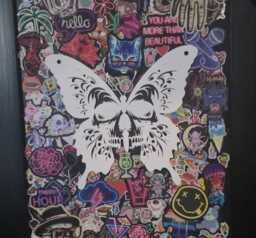 3D Printed Skull Butterfly Wall Art Spooky Halloween Decor - thumbnail 4