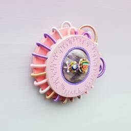 Purple Wall Jewelry, Wood & Amethyst Stone, Serenity Wall Talisman - Handcrafted Protective Amulet - Spiritual Decoration - thumbnail 3