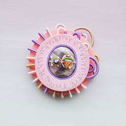 Purple Wall Jewelry, Wood & Amethyst Stone, Serenity Wall Talisman - Handcrafted Protective Amulet - Spiritual Decoration - thumbnail 1