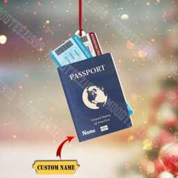 Custom Passport Christmas Ornament Travel Adventure Gift - thumbnail 3