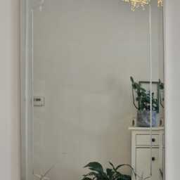 Plain Silver Frame Wall Mirror Engraved Etching Design Vintage Traditional 78x52cm - 30x20Inch Bevelled Glass Modern Frameless Made in UK - thumbnail 3