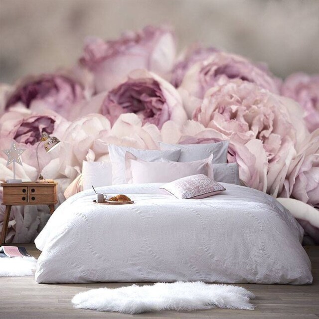 The Peony Garden Wall Mural, Roses Flowers Wallpaper, Floral Decor, Peonies in Dusty Pink Nursery & Room D??cor, Girl's Room Art - image 1