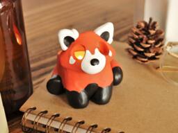 Handmade Red Panda Tealight Holder - Ceramic Animal Gift - thumbnail 1