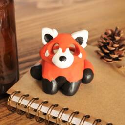 Handmade Red Panda Tealight Holder - Ceramic Animal Gift - thumbnail 3