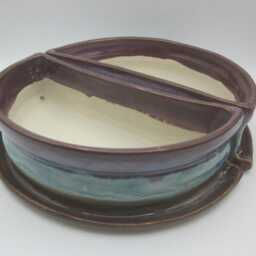 Handmade Ceramic Book End Planter - Purple/Blue/Green/Brown - Set Of 2 - thumbnail 2