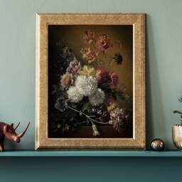 Antique Flower Painting, Floral Print, Still Life With Flowers , Dark Academia Decor, Moody Wall Art, Botanical Digital, Home Decor - thumbnail 2