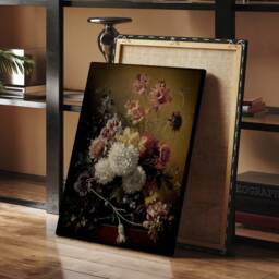 Antique Flower Painting, Floral Print, Still Life With Flowers , Dark Academia Decor, Moody Wall Art, Botanical Digital, Home Decor - thumbnail 3