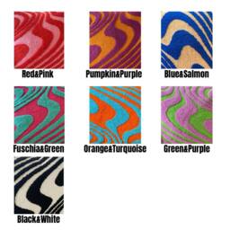 Hand Tufted Punch Needle Pillow Cover, Decorative Embroidered Cushion Cover, Y2K Vibrant Wavy Lines, Fun Home Decor Rug, Psychedelic Printed - thumbnail 4