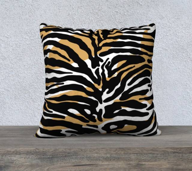 Velvet Animal Print, Zebra Throw Pillow, Velveteen Boho, Luxurious 18X18In Or 22 X 22In, Decorative Cushion Bed Pillow - image 1