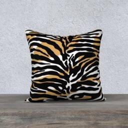 Velvet Animal Print, Zebra Throw Pillow, Velveteen Boho, Luxurious 18X18In Or 22 X 22In, Decorative Cushion Bed Pillow - thumbnail 2