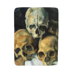 "Pyramid Of Skulls, Sherpa Fleece Blanket, Vintage, Antique Painting, Paul Cezanne, 1900, 50""x60" - thumbnail 1