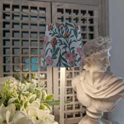 Cordless Touch Lamp. Beautiful Pink Floral Design Decoupaged Usb Rechargeable No Plugs Or Sockets Needed. Cordless