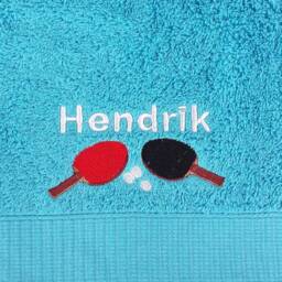 Table Tennis Personalised Embroidered Towels - thumbnail 2