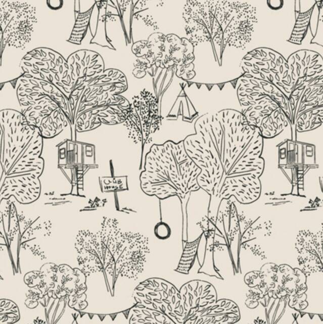 Treehouse Crib Sheet Neutral Vintage Fort Bedding - image 1