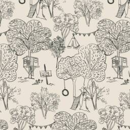 Treehouse Crib Sheet Neutral Vintage Fort Bedding - thumbnail 1