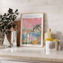 Barbados Travel Print, Poster, Caribbean Wall Art, Island Decor, Coastal Beach House Decor - thumbnail 2