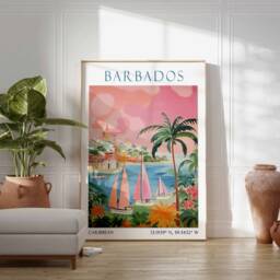 Barbados Travel Print, Poster, Caribbean Wall Art, Island Decor, Coastal Beach House Decor - thumbnail 3