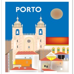 Porto Portugal Skyline, Print, Art, Canvas, Poster, Loose Petals Skyline, E8-O-Porto - thumbnail 3