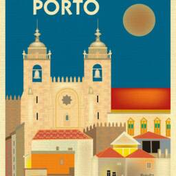 Porto Portugal Skyline, Print, Art, Canvas, Poster, Loose Petals Skyline, E8-O-Porto - thumbnail 2