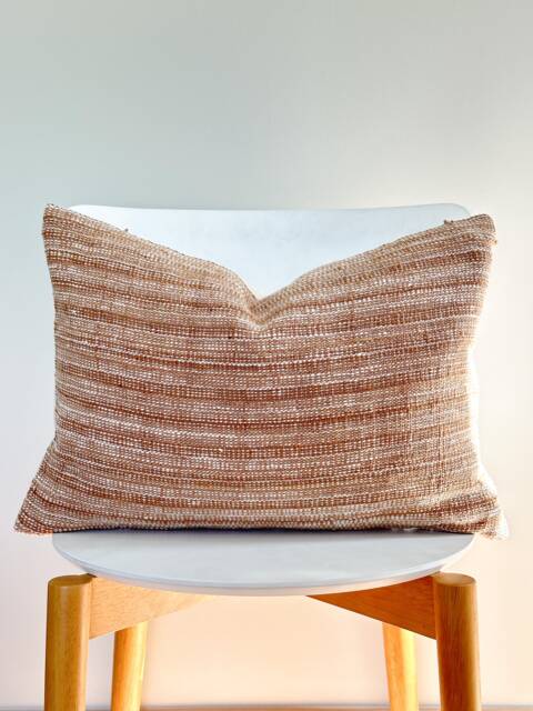 Brown Tribal Hemp Hand Woven Natural Dye Color Pillow Cover - image 1