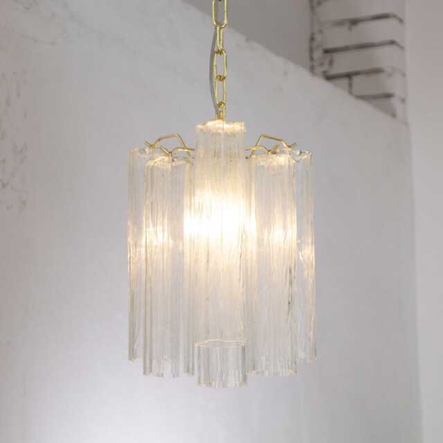 Murano Pendant Tronchi ??25 cm - Clear Glass Hand-Blown Italy Vintage Style Lighting - image 1