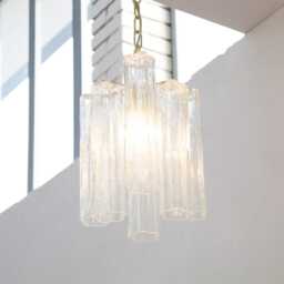 Murano Pendant Tronchi ??25 cm - Clear Glass Hand-Blown Italy Vintage Style Lighting - thumbnail 2