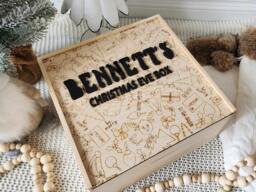 Personalized Christmas Eve Box, Engraved Family Keepsake - 25cm