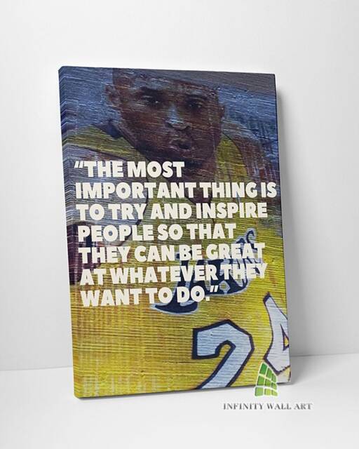 Kobe Bryant Motivational Quote Canvas Art Wall Print Picture Sports Basketball Framed Home Decor -E246 - image 1