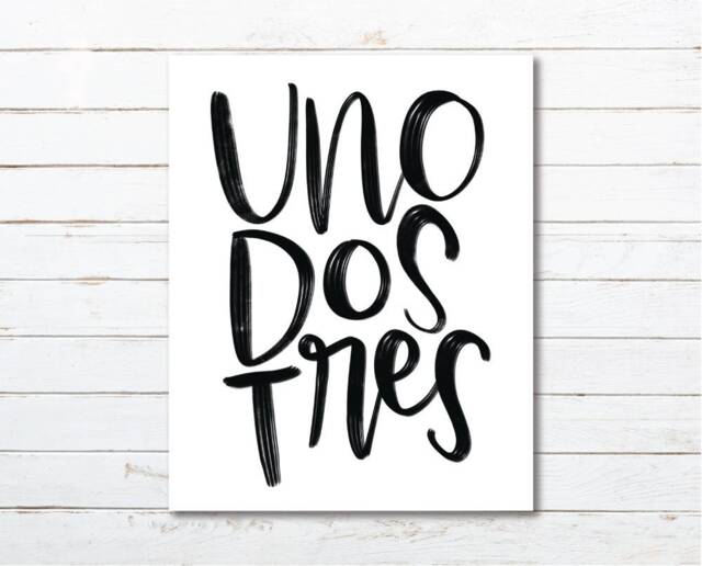 Spanish Numbers Art Print Uno Dos Tres, Nursery Decor - Digital Download - image 1