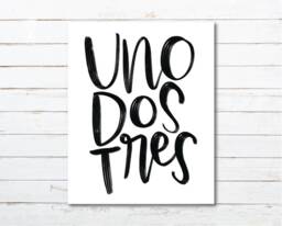 Spanish Numbers Art Print Uno Dos Tres, Nursery Decor - Digital Download - thumbnail 1