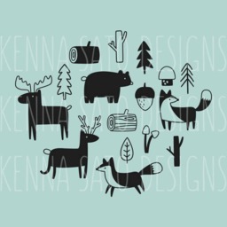 Woodland Wall Decals - Nursery Decals, Forest Tree Animal Stickers - thumbnail 2