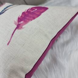 Pillow Cover Harlequin Limosa Cushion Cover, Logan/Raspberry Linen Blend Reverse Velvet Pink Cherise - thumbnail 3
