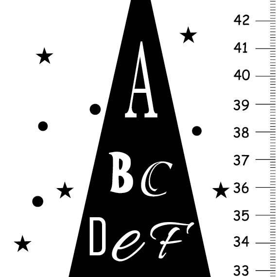 Alphabet Kids Growth Chart, Abc Black & White Wall Decor - Nursery Wall Art , Monochrome Room - image 1