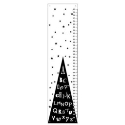 Alphabet Kids Growth Chart, Abc Black & White Wall Decor - Nursery Wall Art , Monochrome Room - thumbnail 2