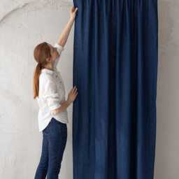 Medium Weight Linen Curtains - Custom Handmade 100% Natural Drapes - Light Filtering, Eco-Friendly, Elegant For Living Room Or Bedroom - thumbnail 3