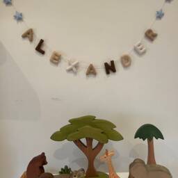Felt Name Garland, Birthday Name Children's Wall Decoration Up To 8 Letters Choose Your Own Colours - thumbnail 4