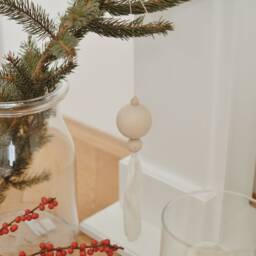 Wooden Christmas Tree Ornament, Bauble Decoration, Wood Balls, Xmas Decorations, Scandi Christmas - thumbnail 3