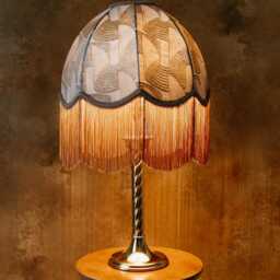 The Marianne - Bronze Geometric Fringed Lampshade Brown Vintage Style, Pendant, Handmade in England - thumbnail 2