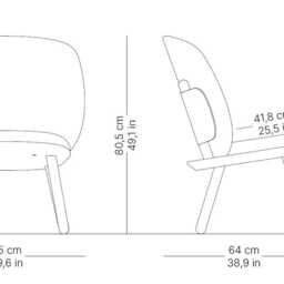Terracotta Low Chair Solid Ash & Leather Lounge Seating - thumbnail 4