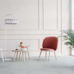 Terracotta Low Chair Solid Ash & Leather Lounge Seating - thumbnail 2