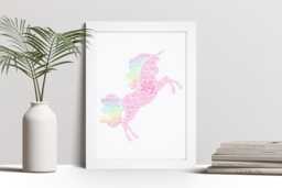 Personalized Unicorn Word Art Print Custom Girl's Room Decor - thumbnail 1