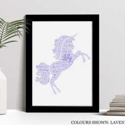 Personalized Unicorn Word Art Print Custom Girl's Room Decor - thumbnail 2