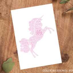 Personalized Unicorn Word Art Print Custom Girl's Room Decor - thumbnail 3