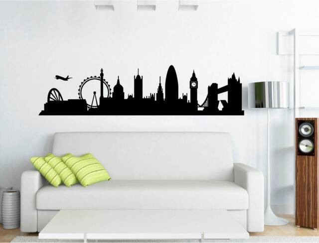 Wall Sticker London, London Art Sticker, Decal, Cityscape, Silhouette - image 1