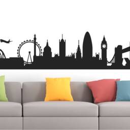 Wall Sticker London, London Art Sticker, Decal, Cityscape, Silhouette - thumbnail 3