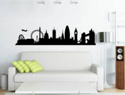 Wall Sticker London, London Art Sticker, Decal, Cityscape, Silhouette
