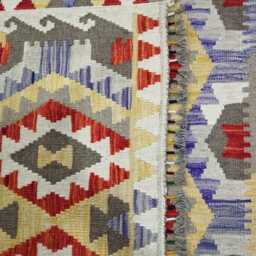 Classic Kilim Rug, Handmade Artisan Afghan Turkish Scandinavian Navajo Bohemian Wool Flatweave Multicolour Rug 182x132 cm - thumbnail 3